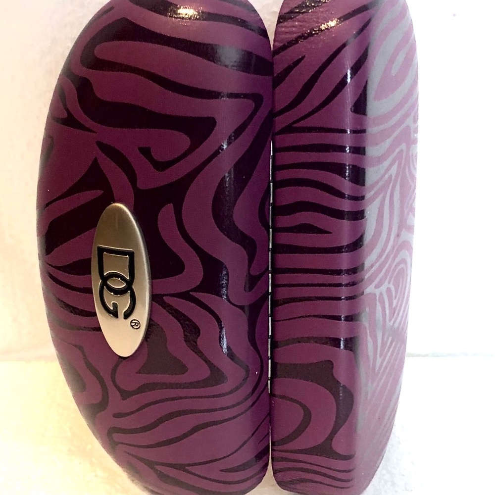 DG sunglasses case Purple & Black Zebra print 6.5x3x2